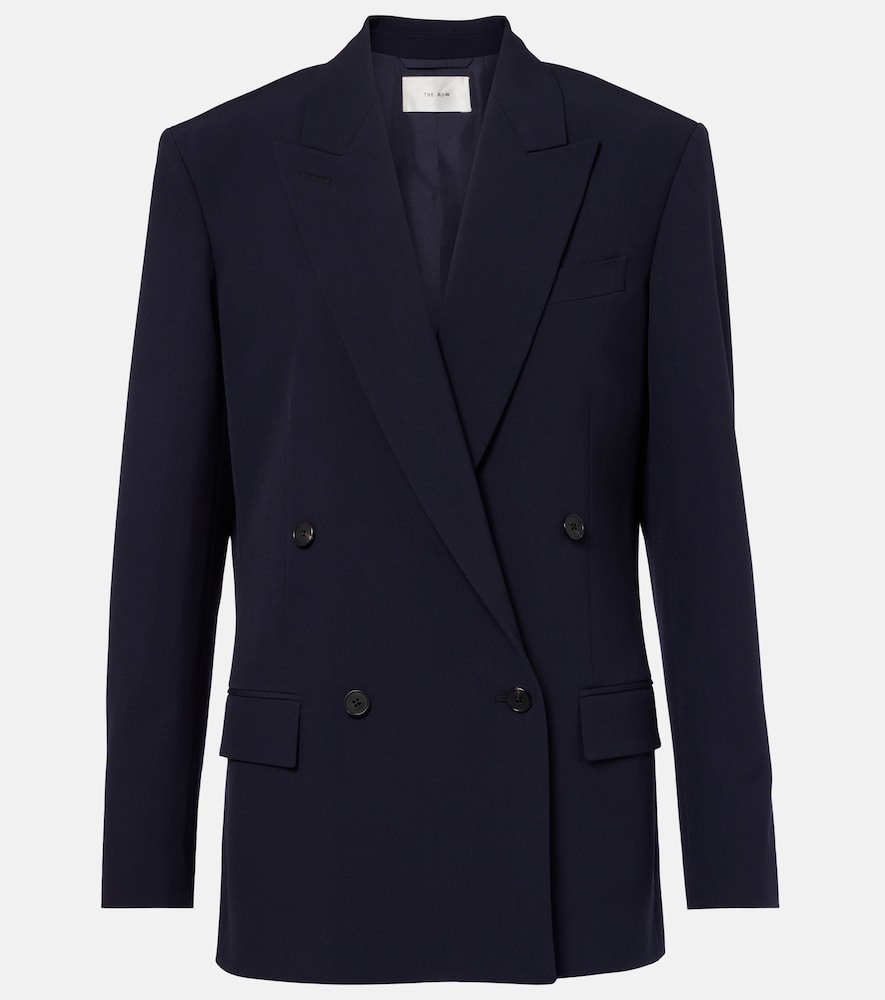 The Row Women's Blue Paden Double-Breasted Virgin Wool Blazer UK Size 16 - Mytheresa