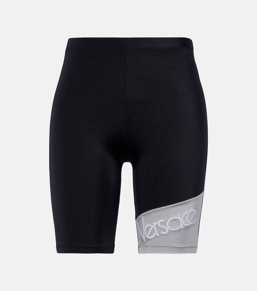 Versace Logo embroidered biker shorts
