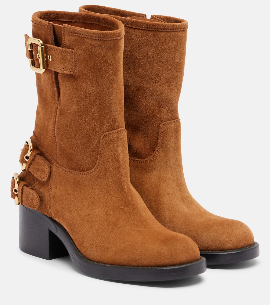 Chloé Bikerstiefel Dakota aus Veloursleder