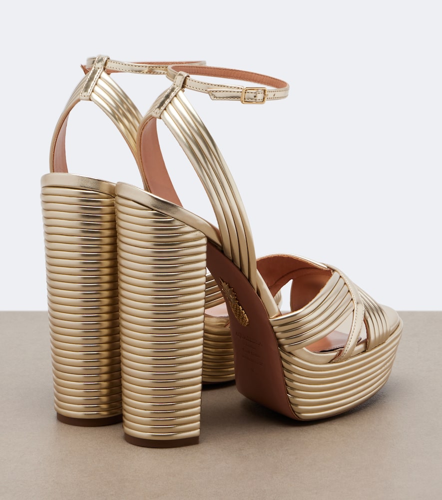 Sundance Leather Platform Sandals
