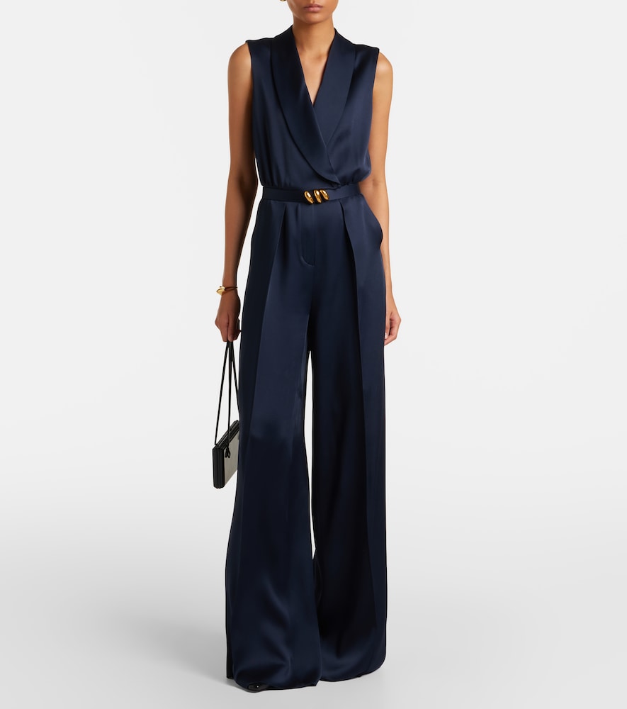  Max Mara Max Mara Elegante Belted Satin Jumpsuit 