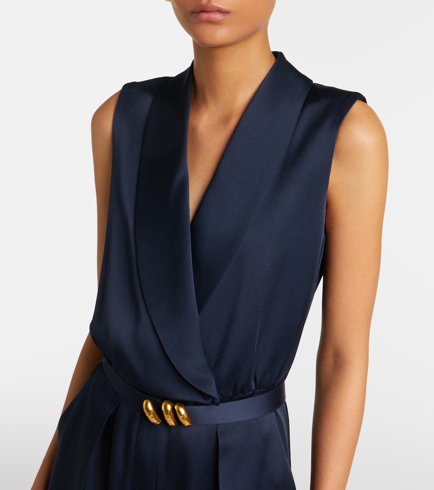  Max Mara Max Mara Elegante Belted Satin Jumpsuit 