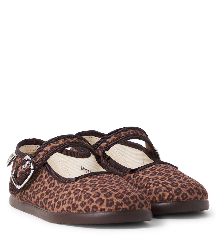 Bonton Ballerine in canvas con stampa leopardata