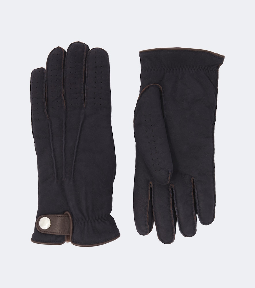 Handschuhe aus Shearling mit Leder