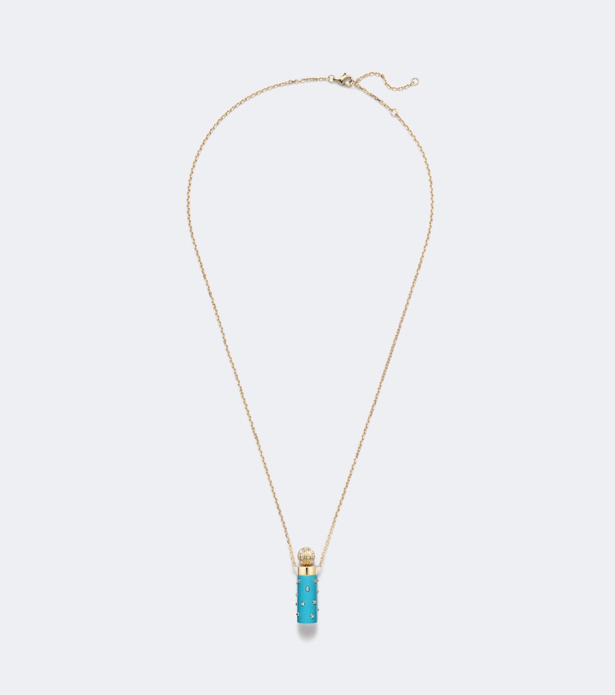 Yvonne Léon Anhänger Vase Berlingot and Bouchon aus 9kt Weiß- und Gelbgold mit Diamant und Smaragd