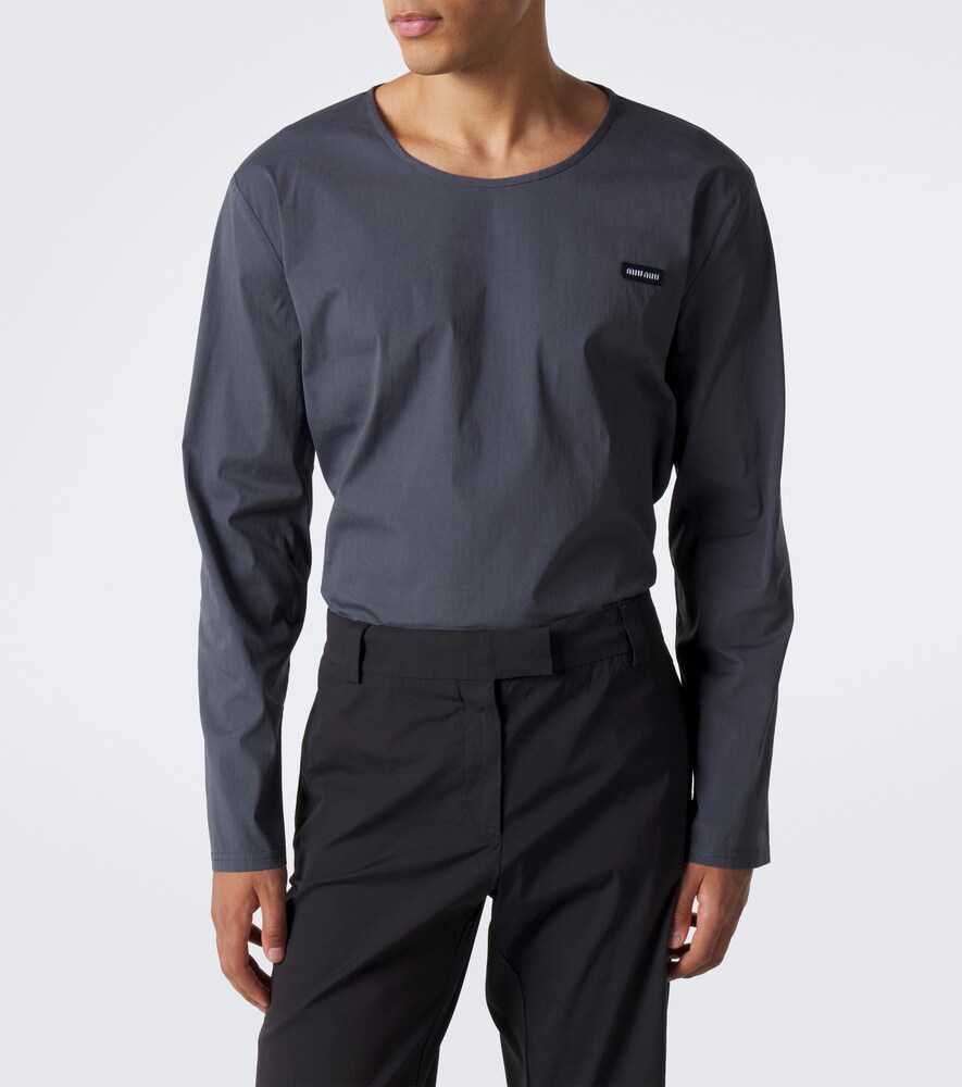 Cotton-Blend Poplin T-Shirt