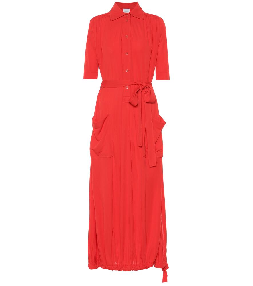 red burberry dress