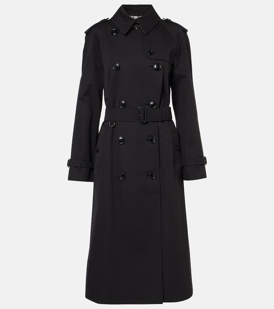 Shop Burberry Cotton-gabardine Coat In Black