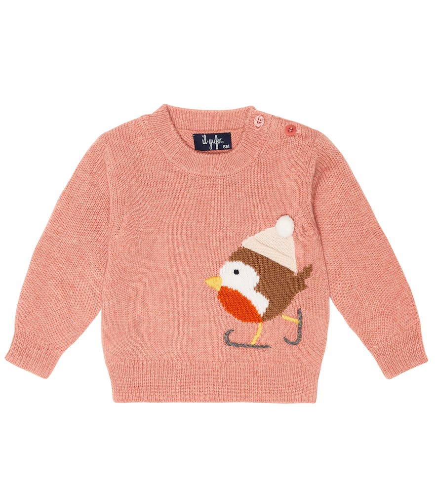 Il Gufo Baby intarsia virgin wool sweater