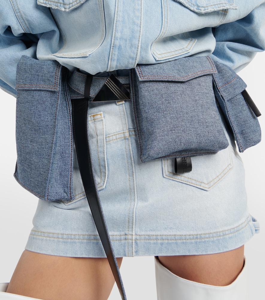  The Attico The Attico Denim And Leather Belt With Pockets 