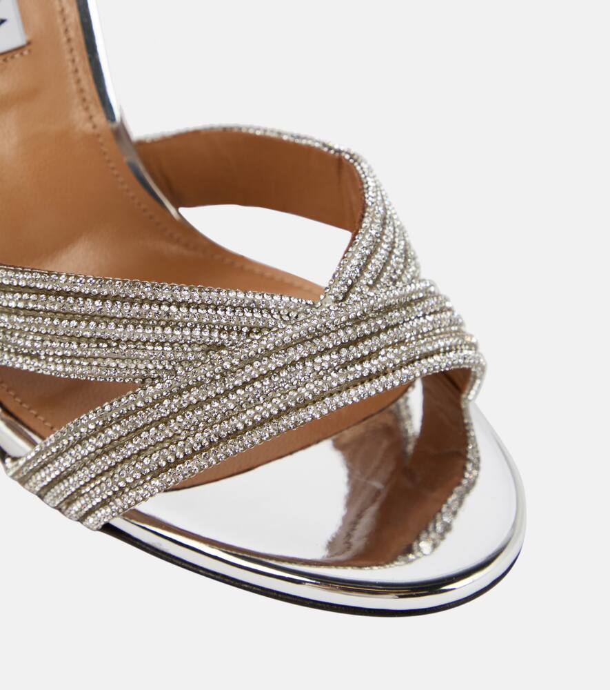 Aquazzura Ari 105 Embellished Sandals In Silver