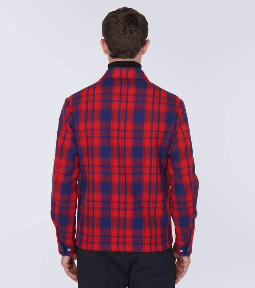 Moncler logo-patch plaid shirt jacket | Smart Closet