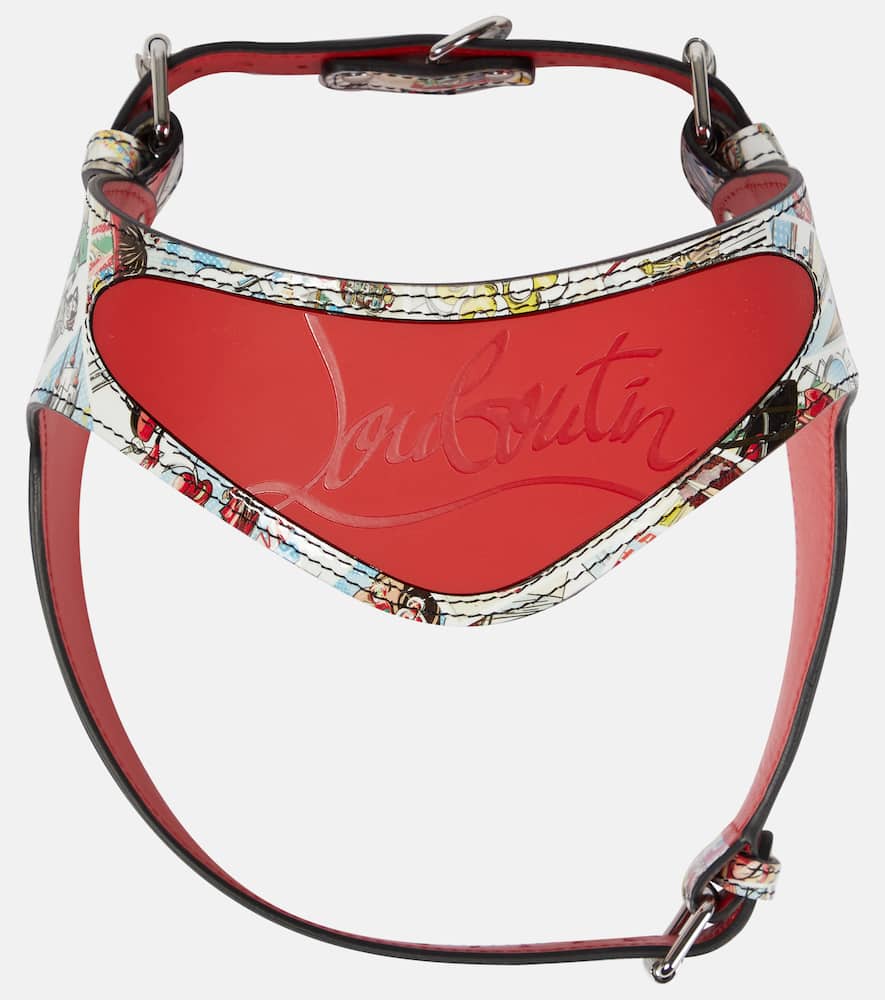 Christian Louboutin Loubiharness printed leather dog harness