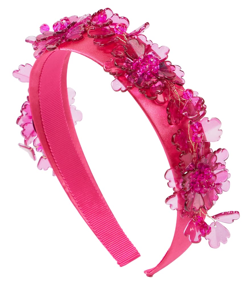 Monnalisa Floral embellished satin headband