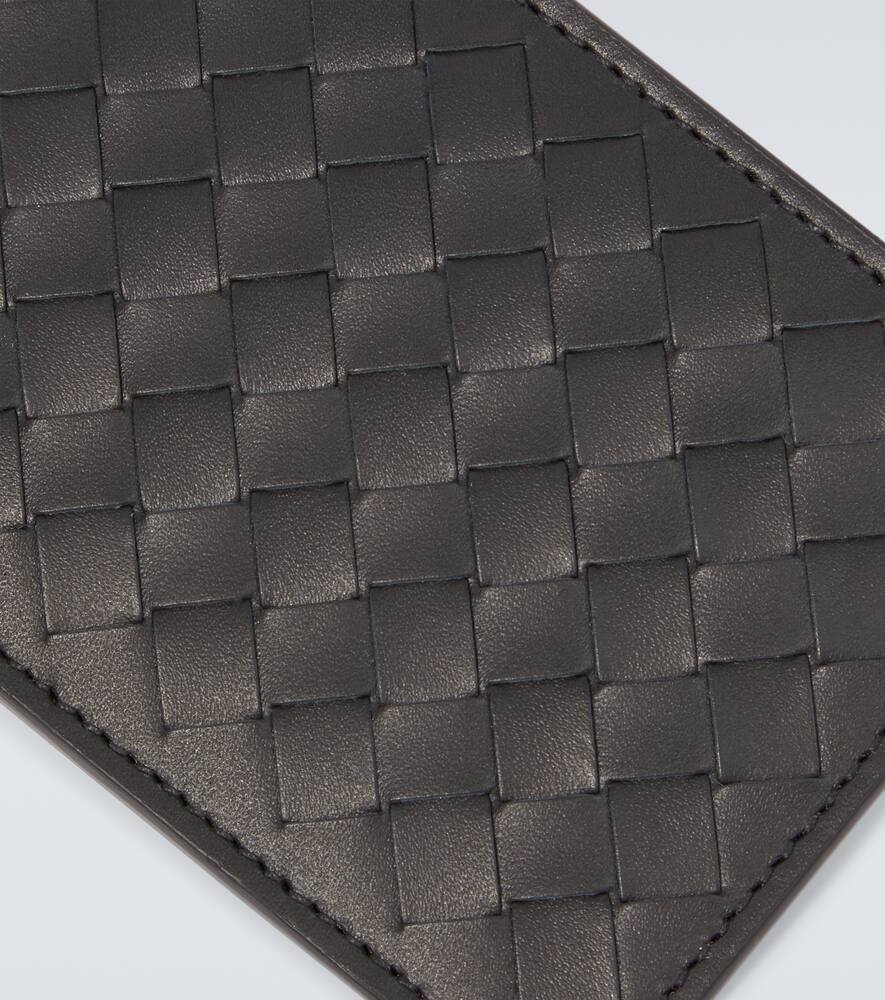 Bottega Veneta Intrecciato Small Leather Card Case In Black