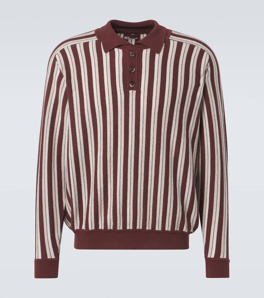 Hogan Stripe wool and cashmere polo sweater