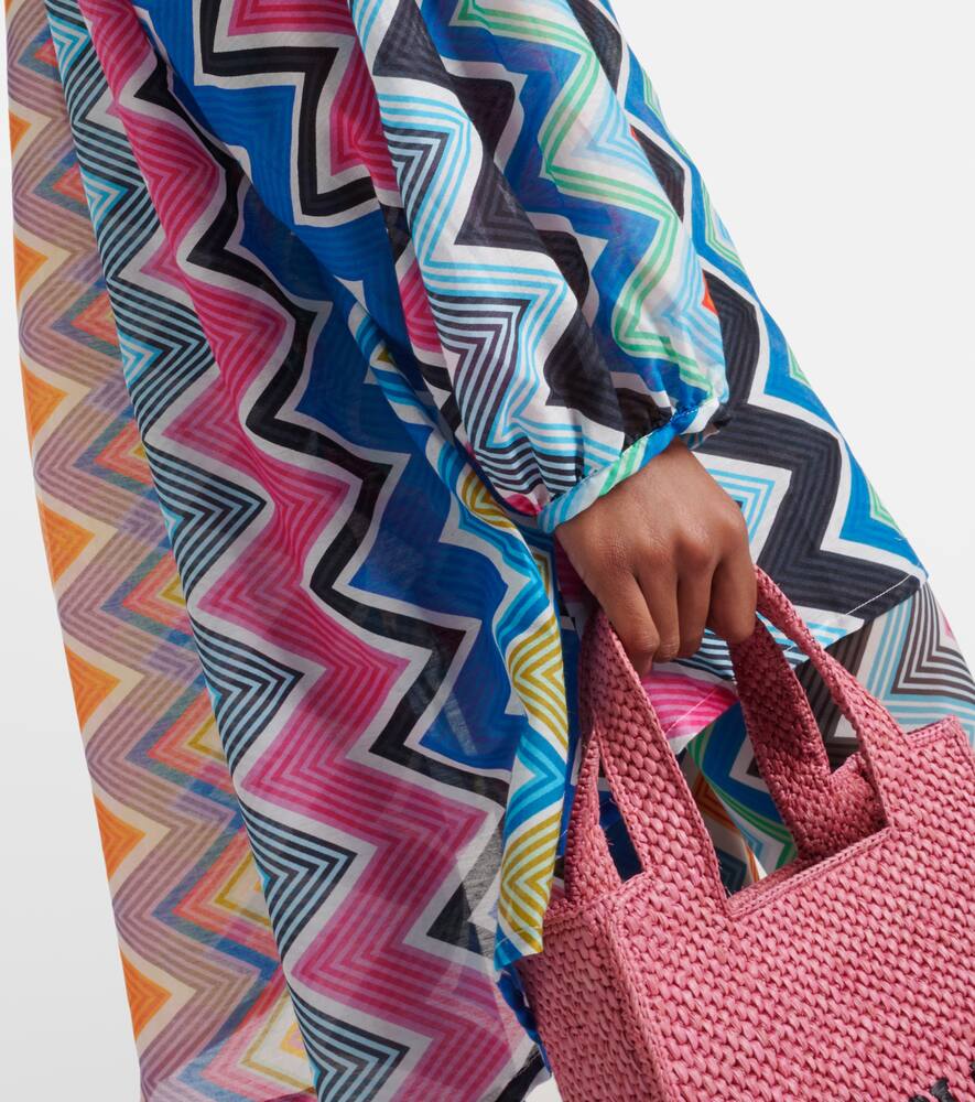 Shop Missoni Zig Zag Cotton And Silk Shirt In Carioca Macro Chevron