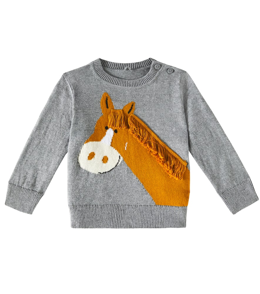 Stella McCartney Kids Horse cotton and wool sweater