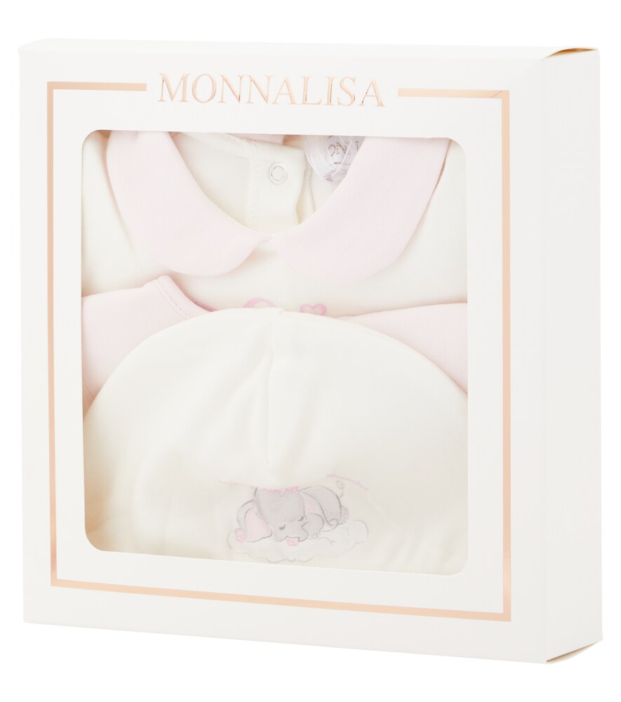  Monnalisa Monnalisa Baby Set Aus Strampler, Mütze Und Lätzchen 