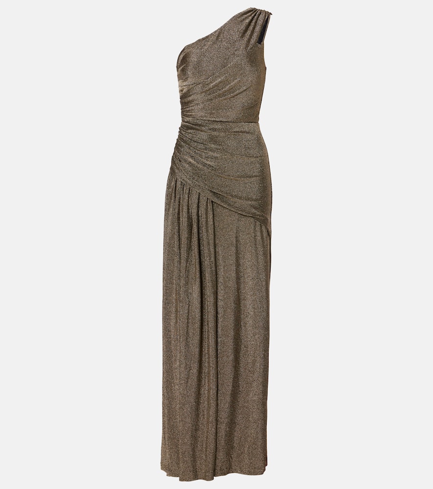 Rafael asymmetric lamé maxi dress
