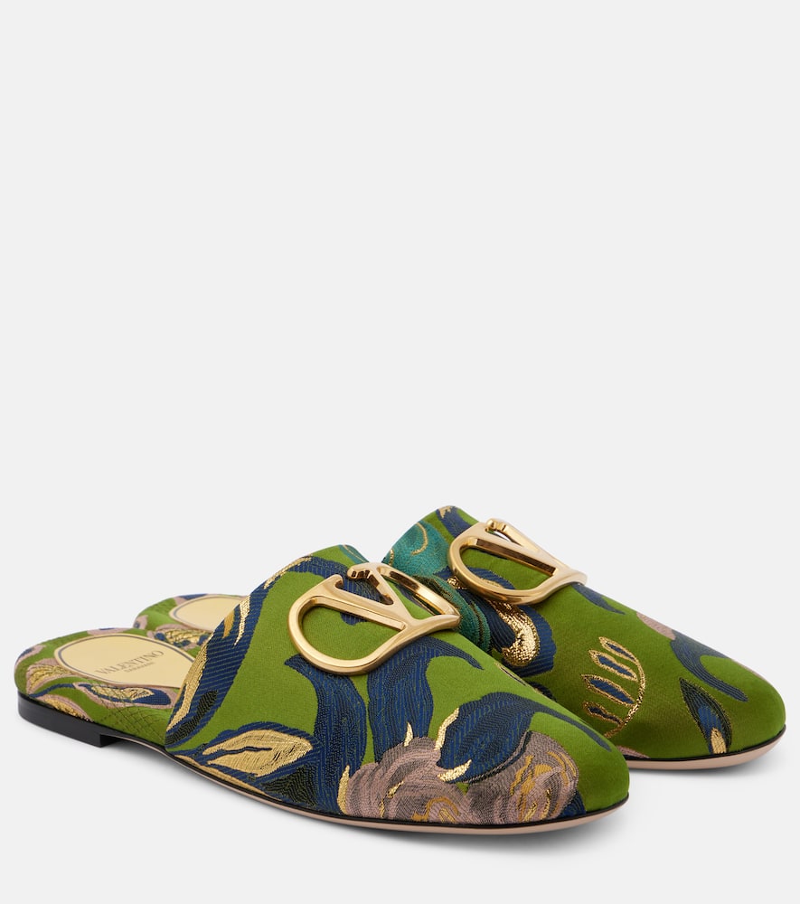 VLogo jacquard mules