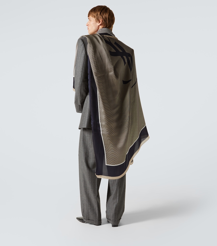  Saint Laurent Saint Laurent Cassandre Silk Charmeuse Scarf 