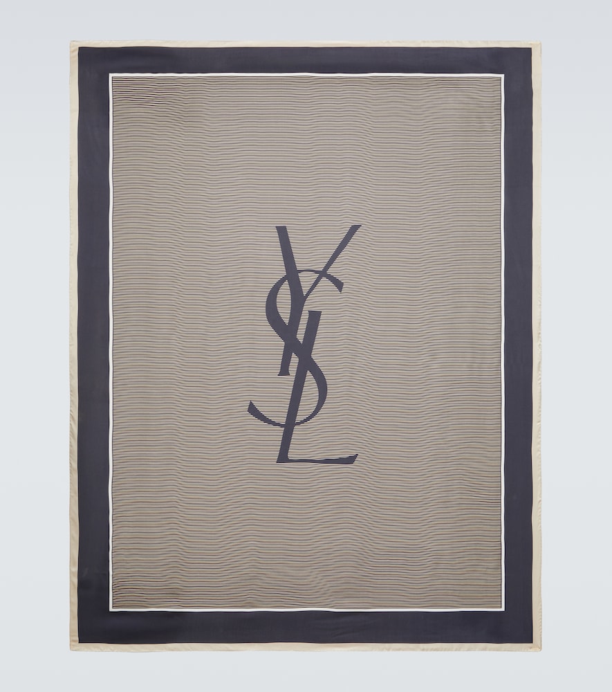  Saint Laurent Saint Laurent Cassandre Silk Charmeuse Scarf 