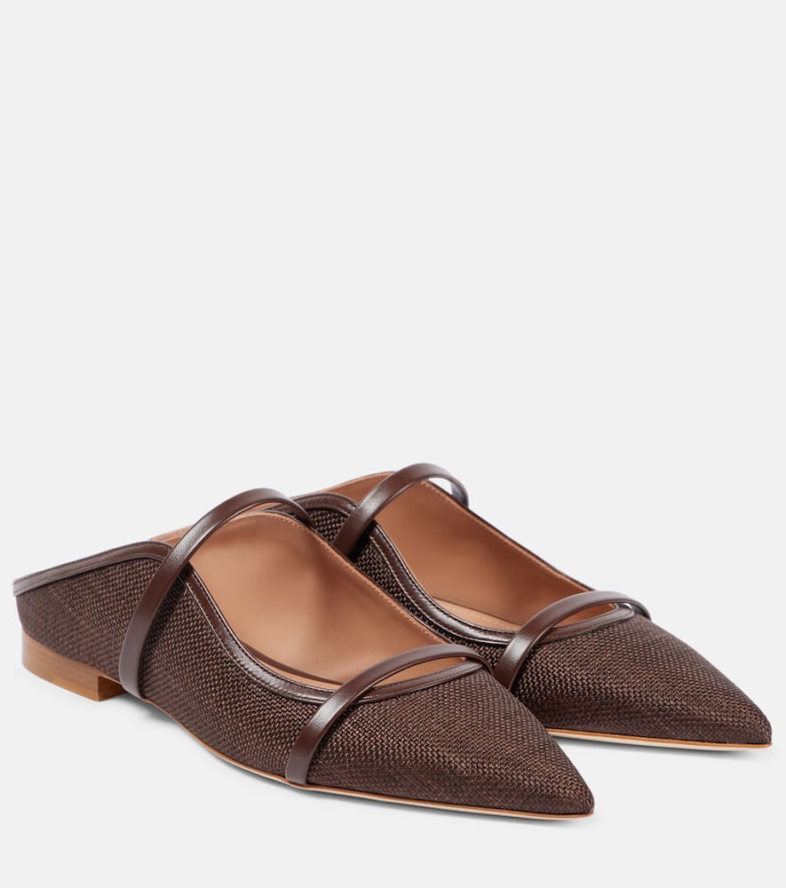 Maureen leather-trimmed mules