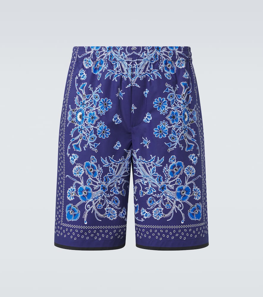 Floral cotton Bermuda shorts