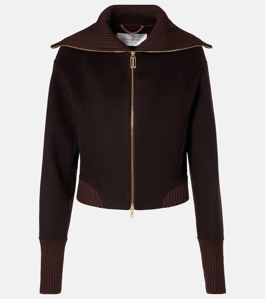Wool and cashmere bomber jacket