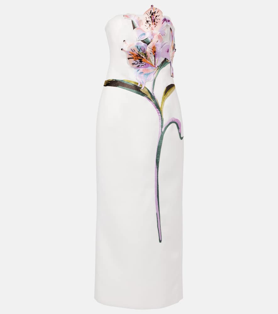 Leo Lin Rayna Floral-appliqué Cocktail Dress