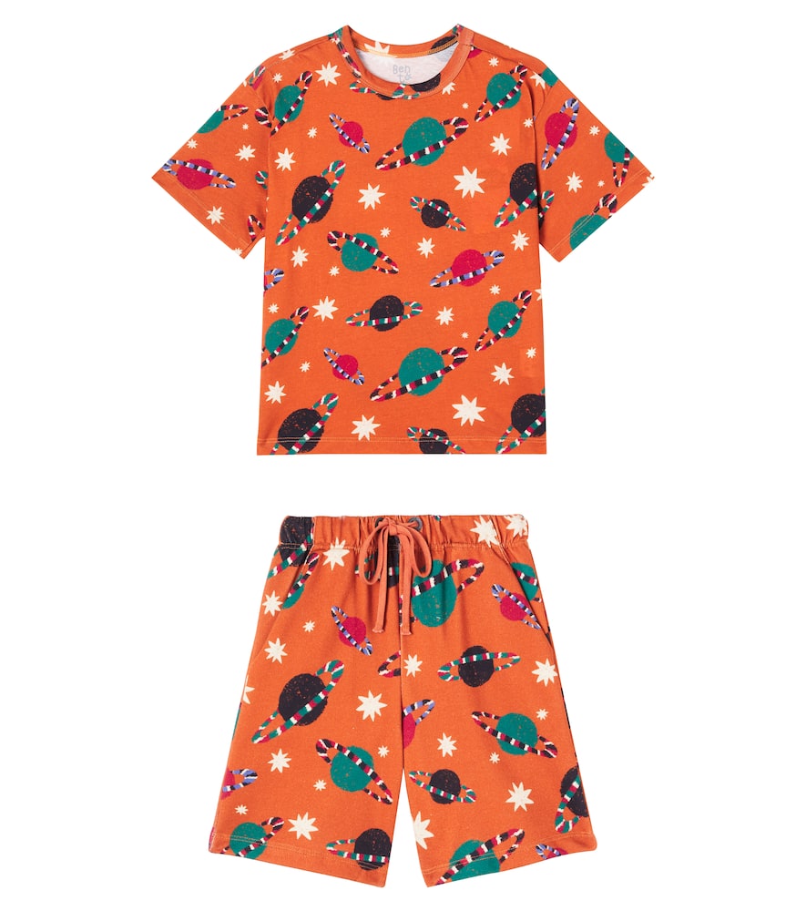 Fabula Fábula Printed T-shirt And Shorts Set In Orange