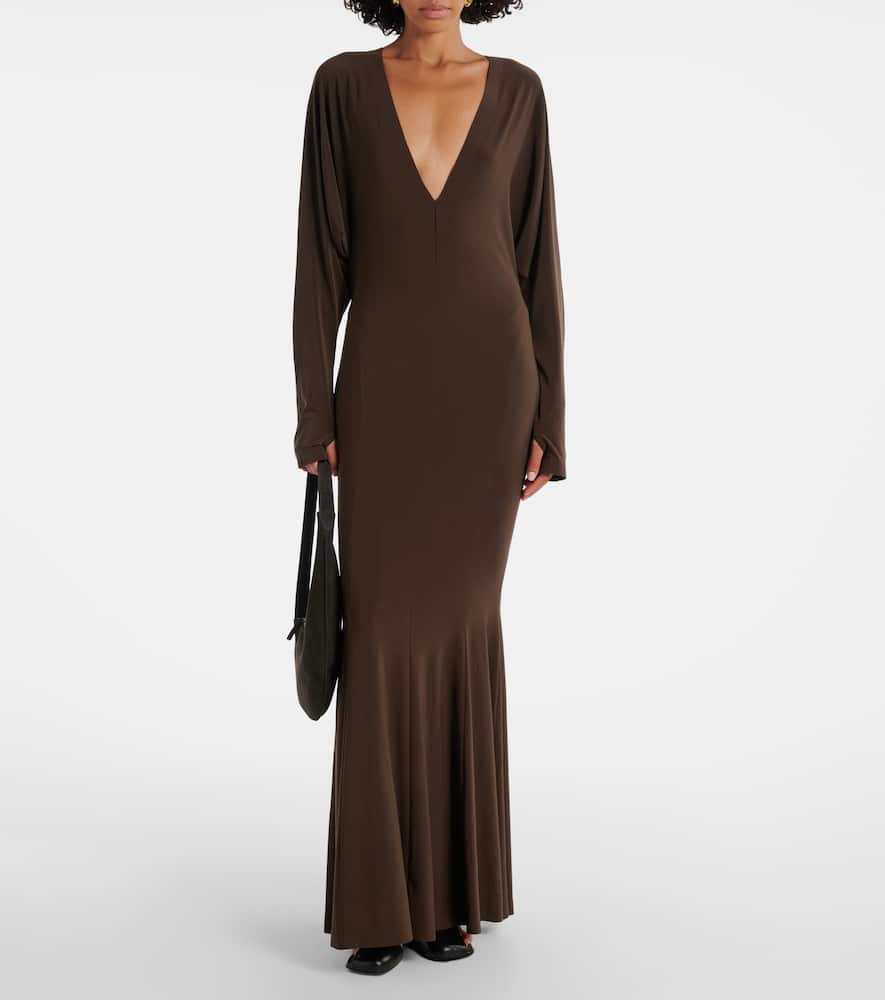 Norma Kamali X Revolve Dolman V Neck Fishtail Gown