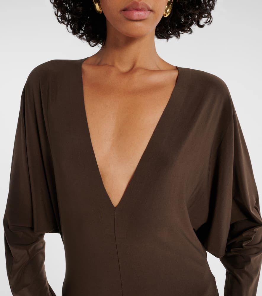 Norma Kamali X Revolve Dolman V Neck Fishtail Gown