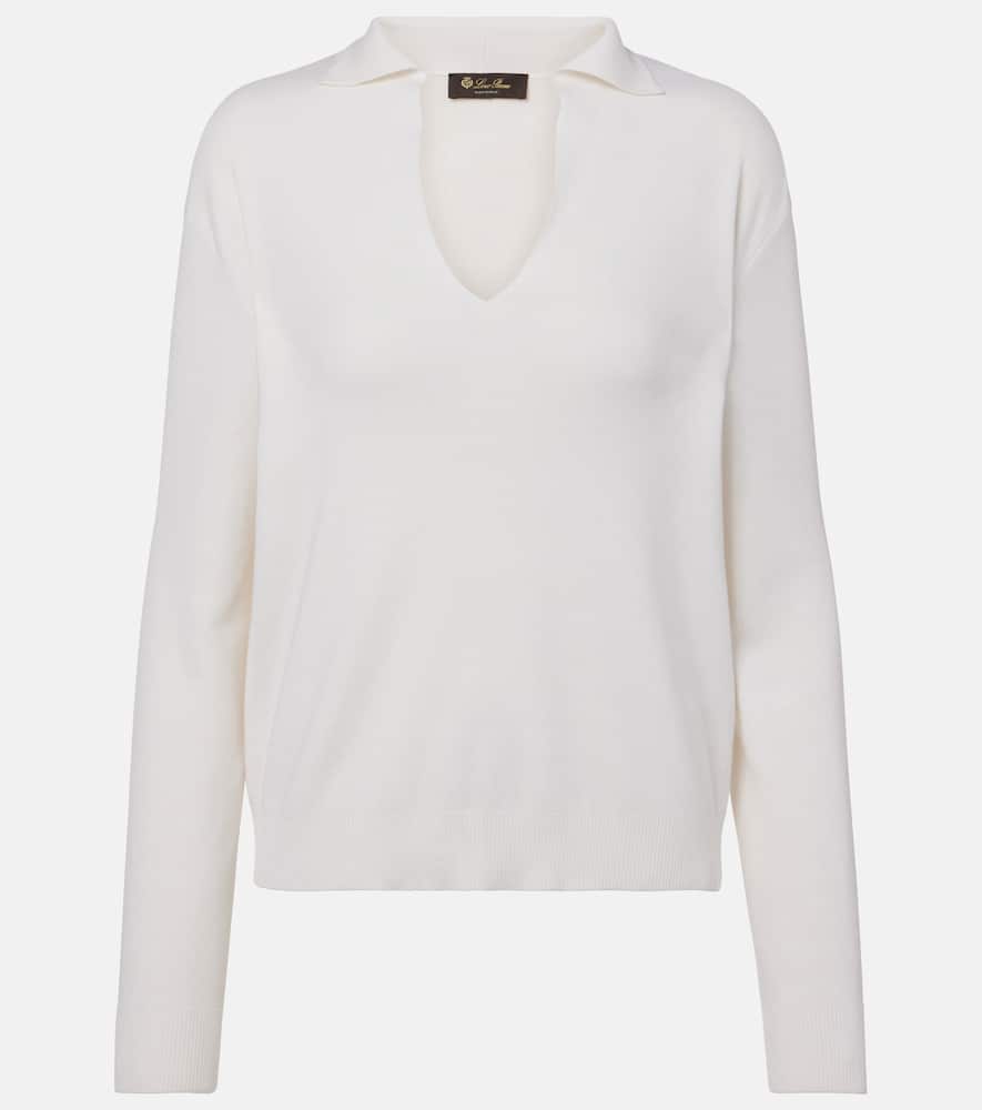 Silk and cotton polo sweater
