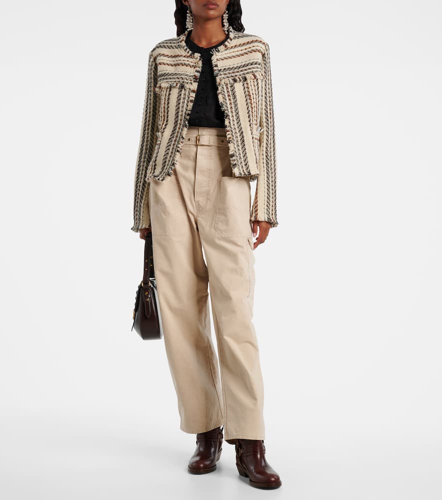 Isabel Marant Étoile Izaria Cotton And Wool-blend Jacket In Neutral
