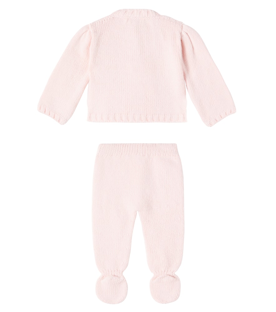 Bebe Organic Baby Rosine Set Of Cardigan And Pants In Pink