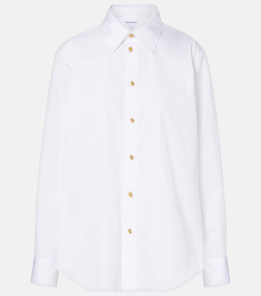 Bottega Veneta Knot Cotton Poplin Shirt In White