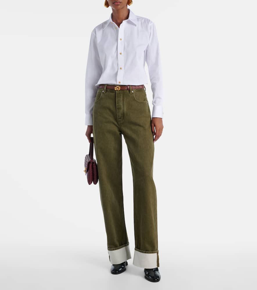 Bottega Veneta Knot Cotton Poplin Shirt In White