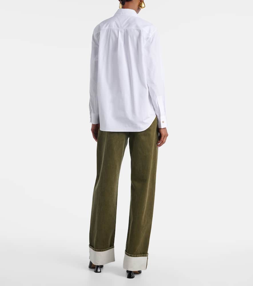 Bottega Veneta Knot Cotton Poplin Shirt In White
