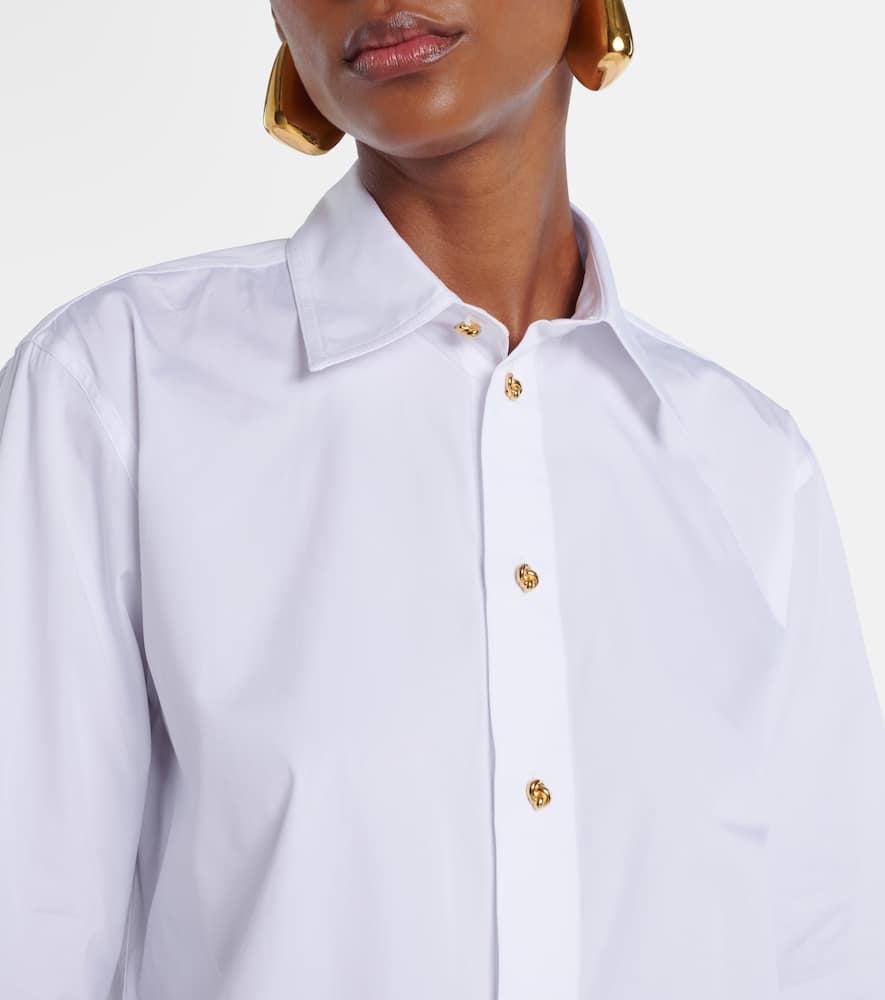 Bottega Veneta Knot Cotton Poplin Shirt In White