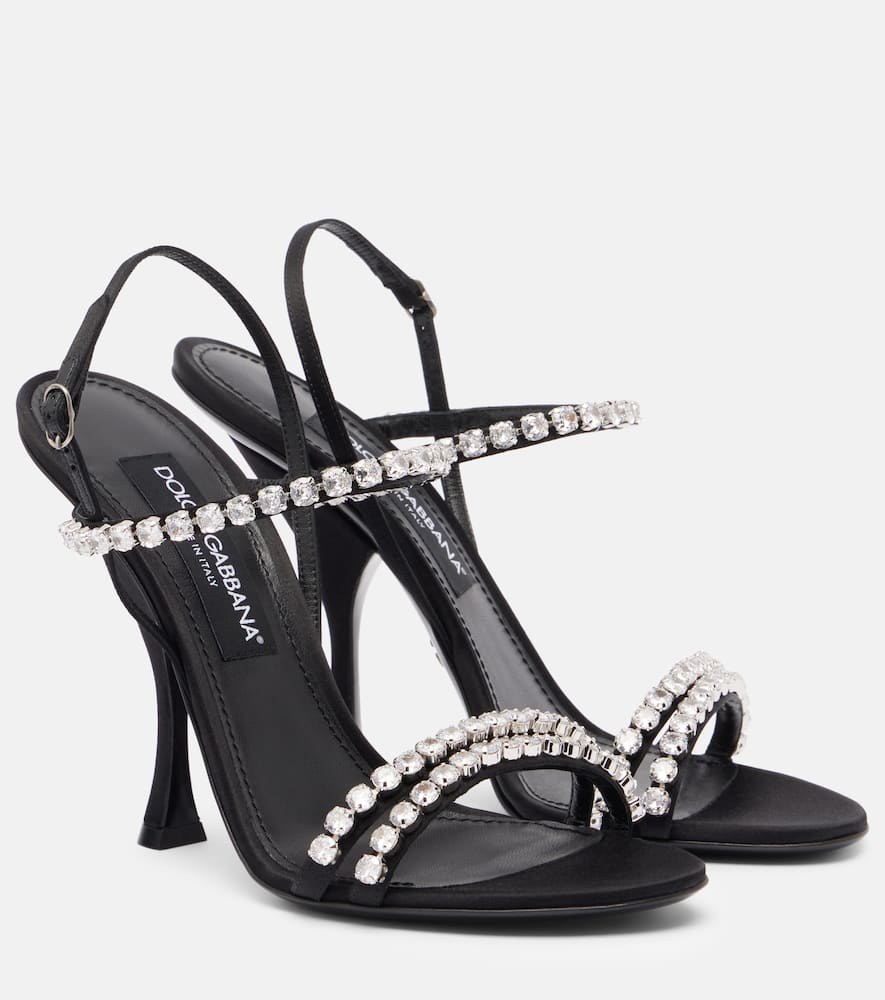 Dolce & Gabbana Crystal-embellished Sandals In Black