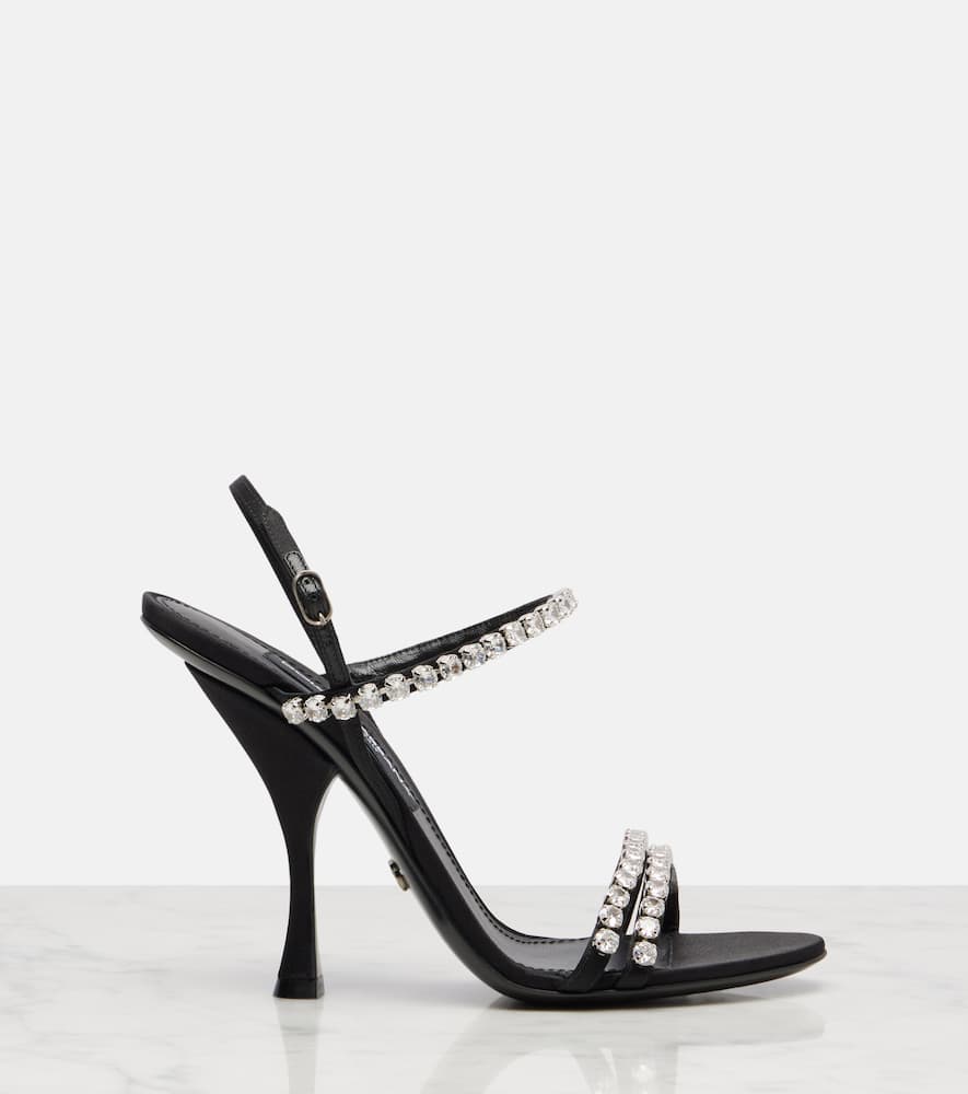 Dolce & Gabbana Crystal-embellished Sandals In Black