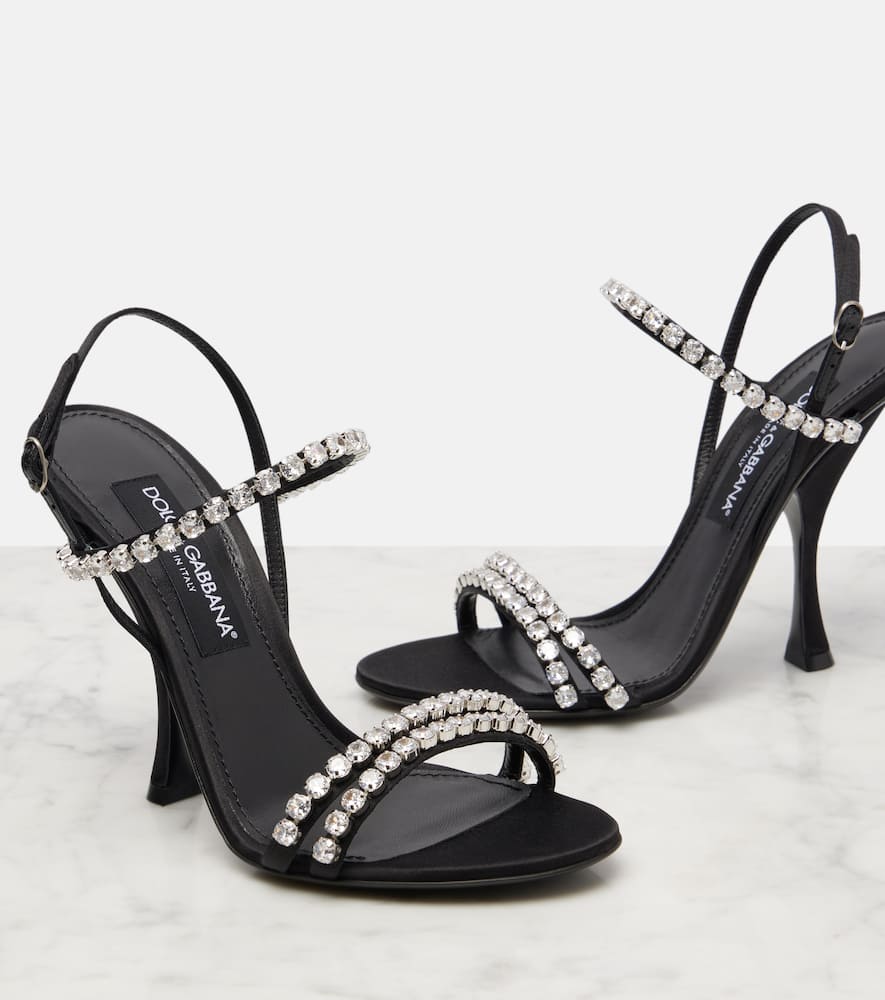 Dolce & Gabbana Crystal-embellished Sandals In Black