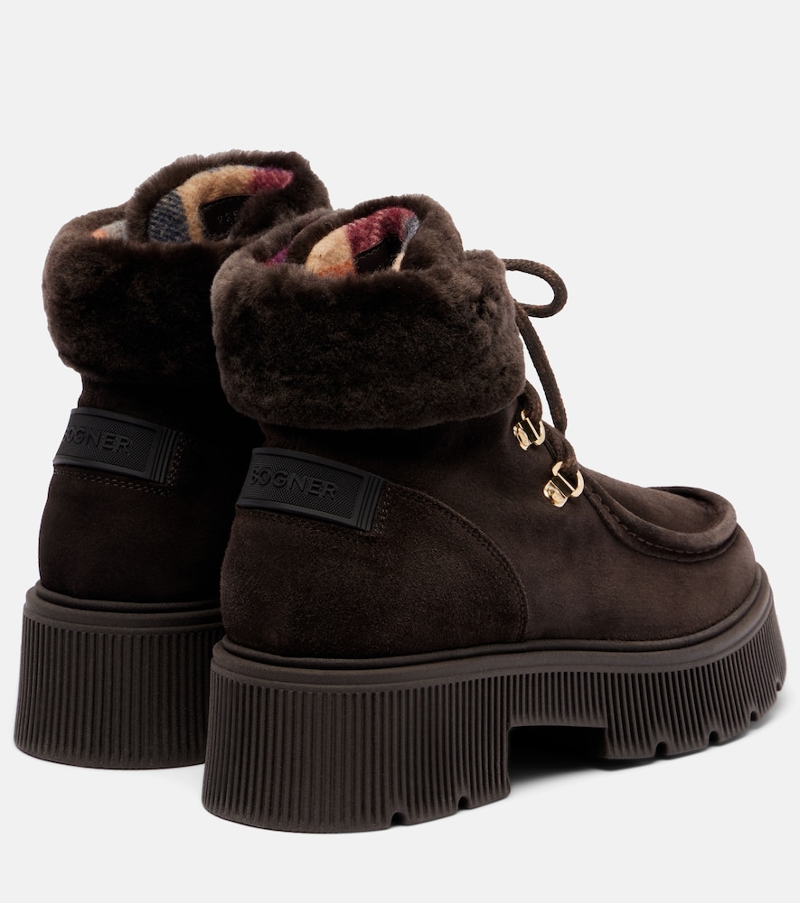  Bogner Bogner Turin Shearling-trimmed Suede Lace-up Boots 