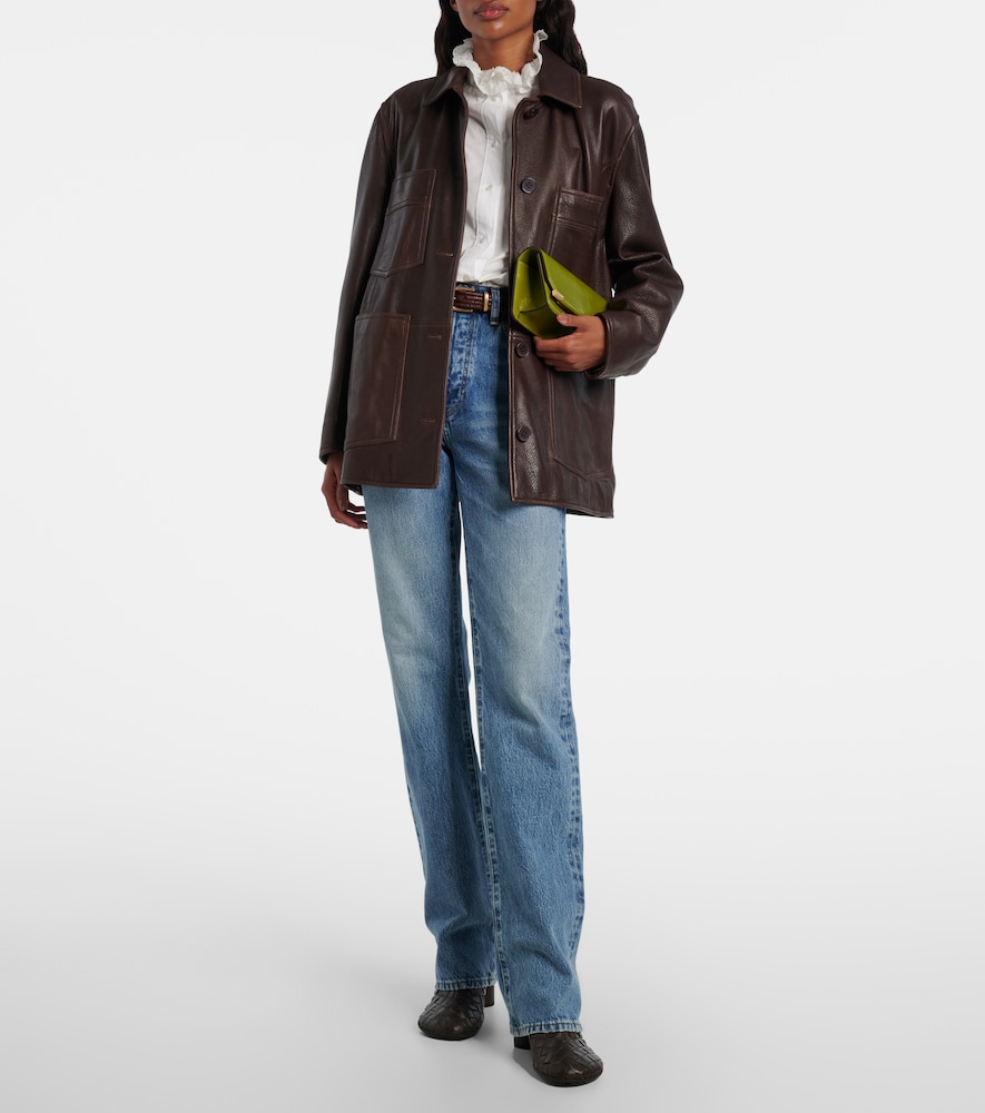 Frame Vertical high-rise straight jeans