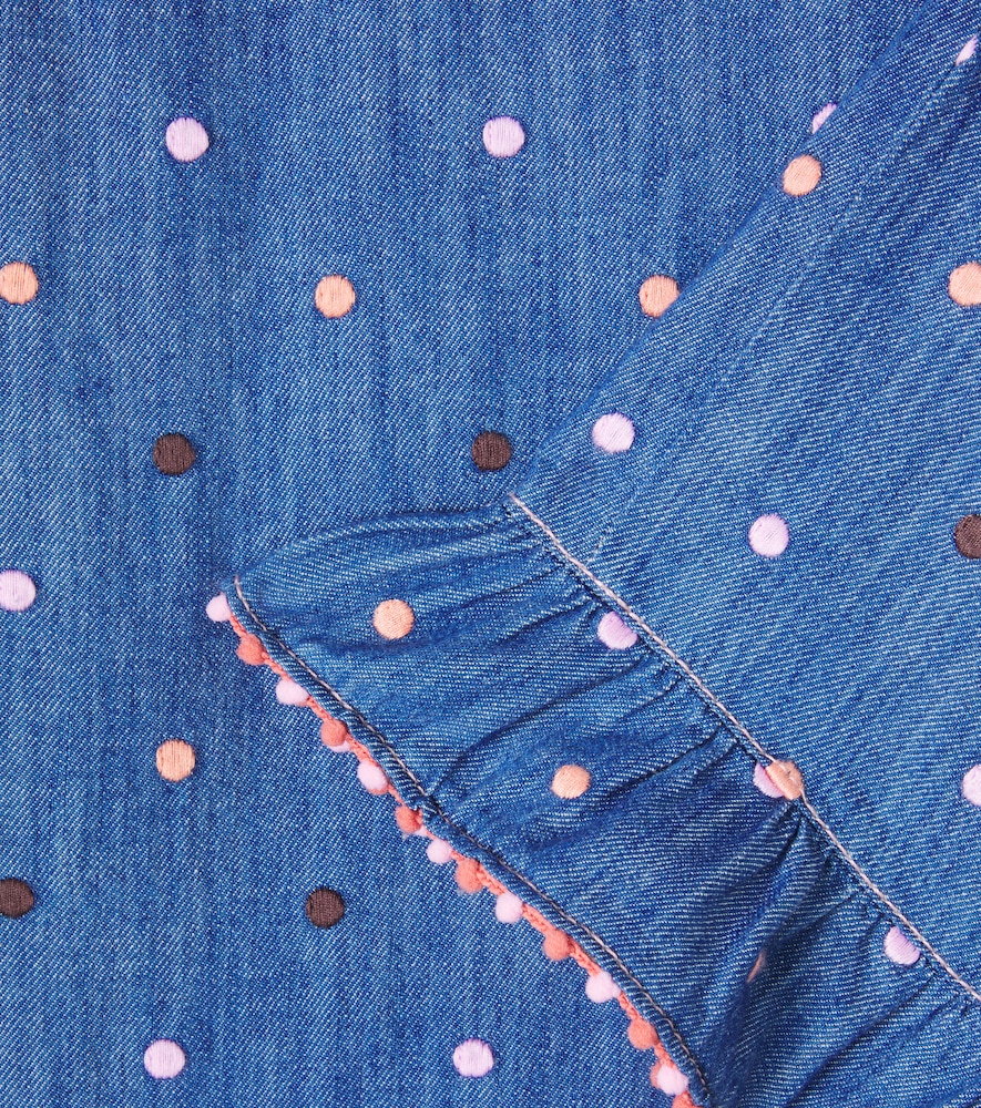  Zimmermann Kids Zimmermann Kids Embroidered Polka-dot Denim Pants 