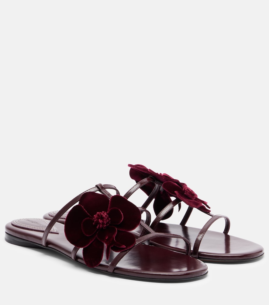 Zimmermann Orchid floral-appliqué leather sandals
