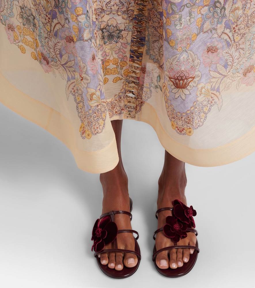 Zimmermann Orchid floral-appliqué leather sandals