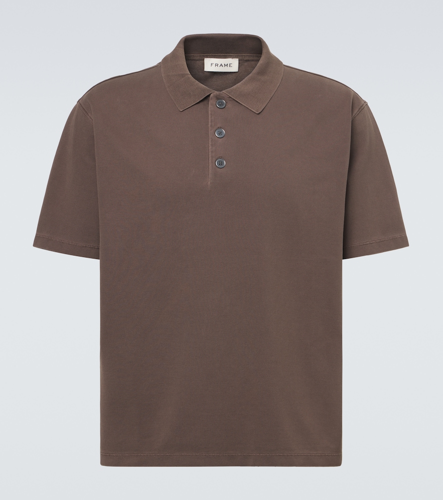 Frame Men's Brown Cotton Pique Polo Shirt Uk Size 34